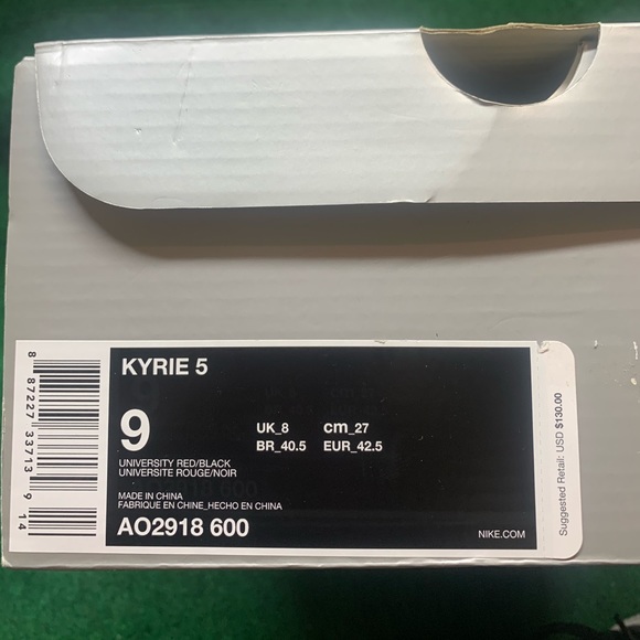 Nike Kyrie 5 Bred  men’s basketball shoe - Size 9 main image 7
